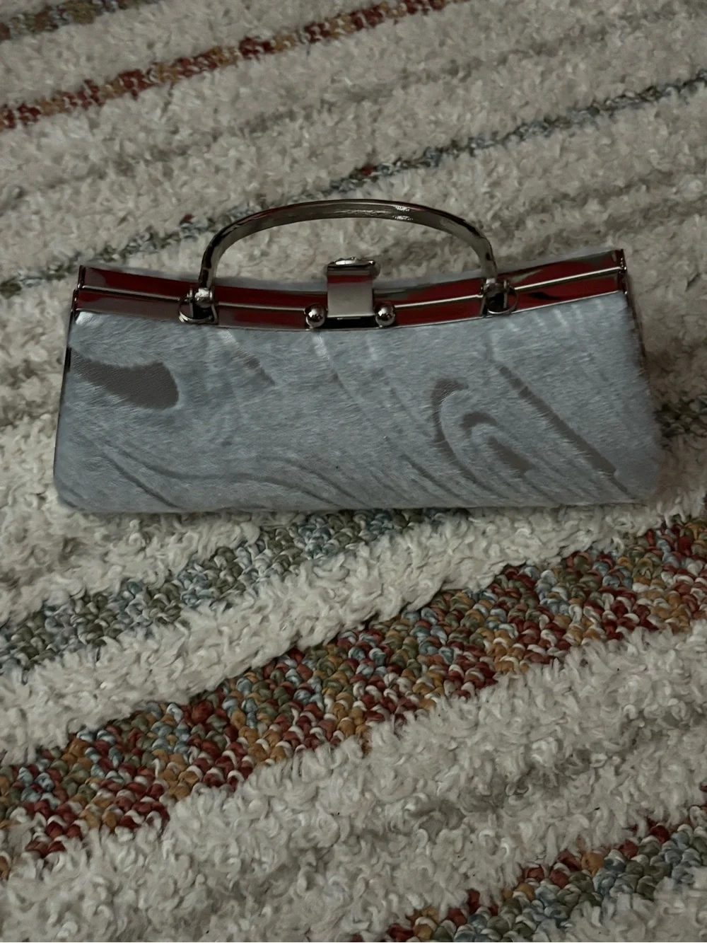 Elegant Silver Evening Clutch Handbag